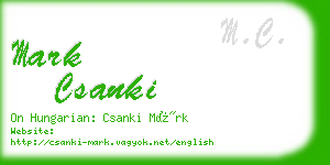 mark csanki business card